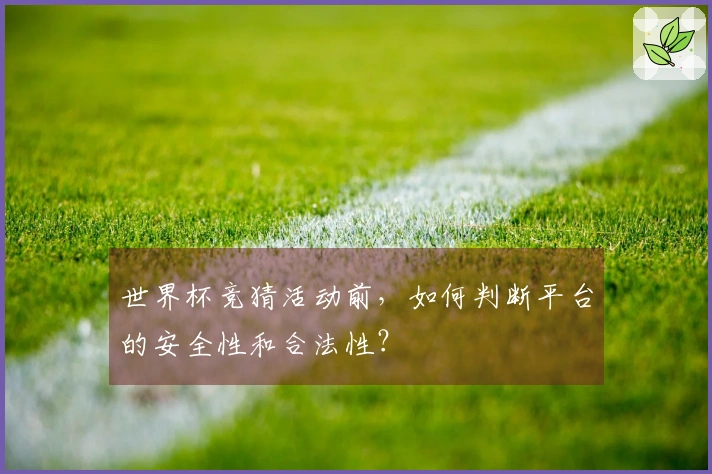 世界杯竞猜活动前，如何判断平台的安全性和合法性？